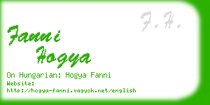 fanni hogya business card